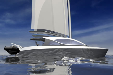 Motor Sailing HydroFoil Assisted Diesel Electric Hybrid Catamaran Kits